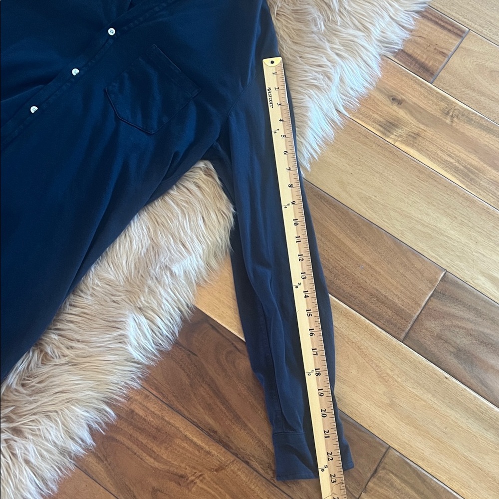 Frank & Eileen Mary Dress Heritage Jersey Black Cotton Button Down Shirt Dress M - Picture 7 of 13